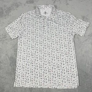 U.S. Open Mens Large Polo Shirt 121st Championship Novelty Golf Print White